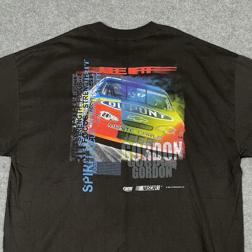 Vintage Jeff Gordon T Shirt Men 2X Black Nascar Chase Authentics Y2K